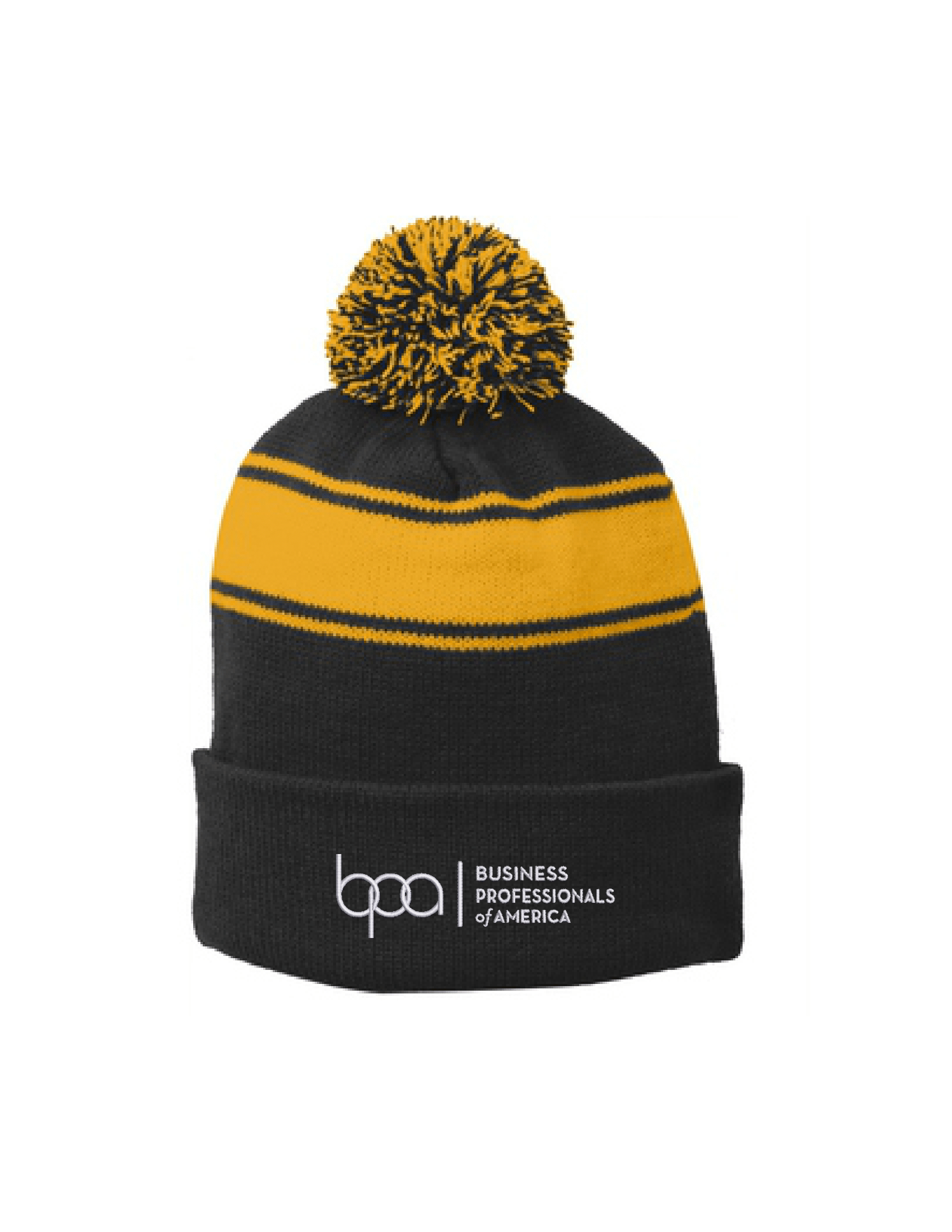 Stripe Pom Pom Beanie