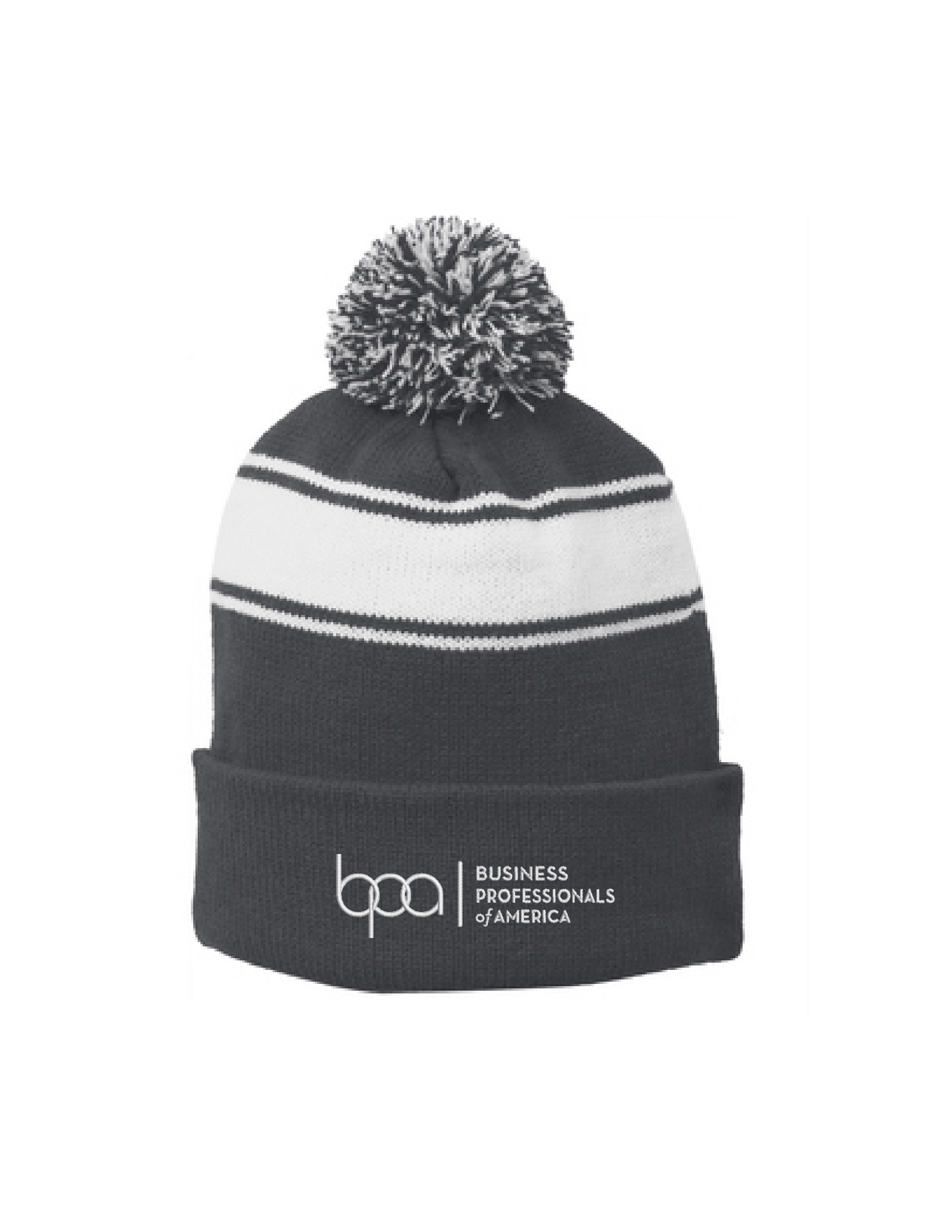 Stripe Pom Pom Beanie