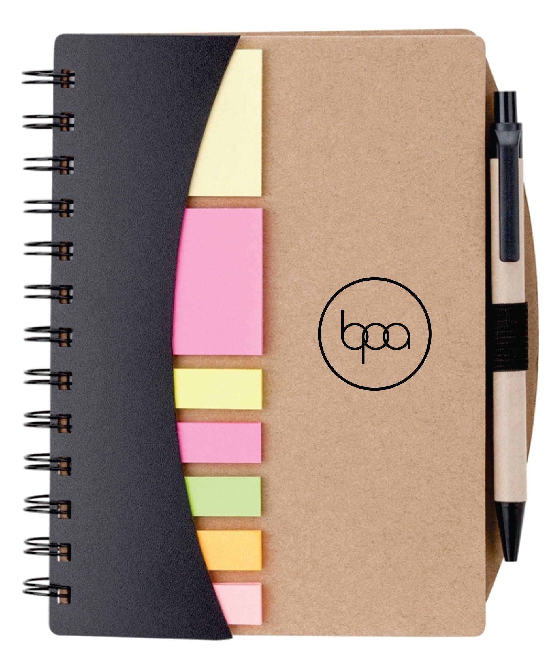 Notebook with Pen, Flags & Sticky Notes